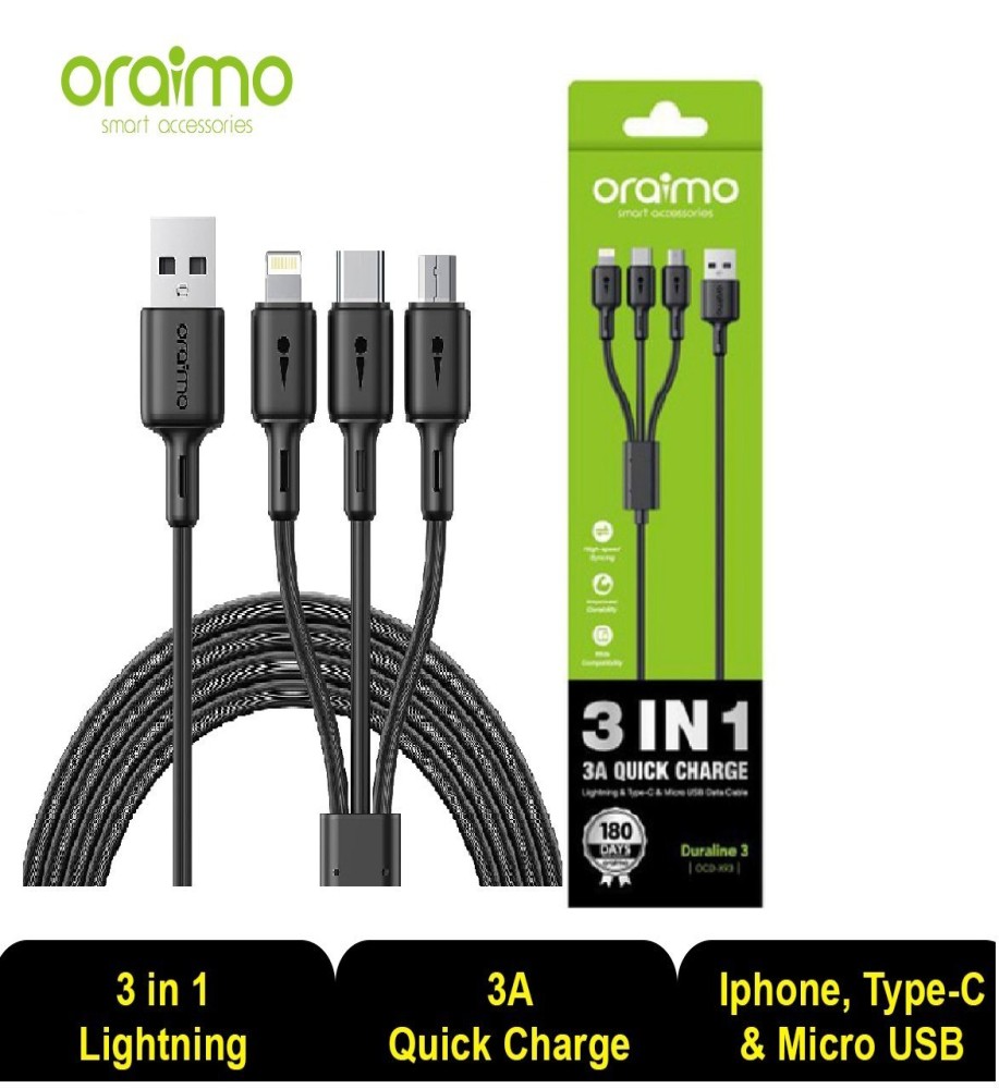 Oraimo DuraLine 3 Quick Charge 3 IN 1 