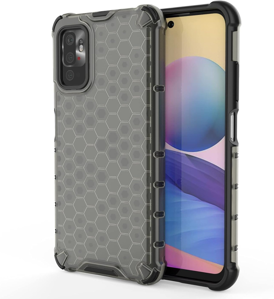  Honeycomb Transparent Armor Shockproof Case For Xiaomi Redmi Note 10 5g 