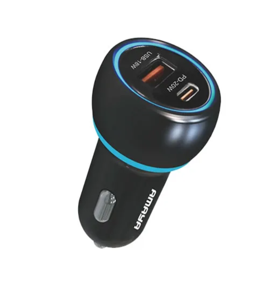  AMAYA ACC-01 Car Charger – 38W PD Super Charging, 2 USB Ports 