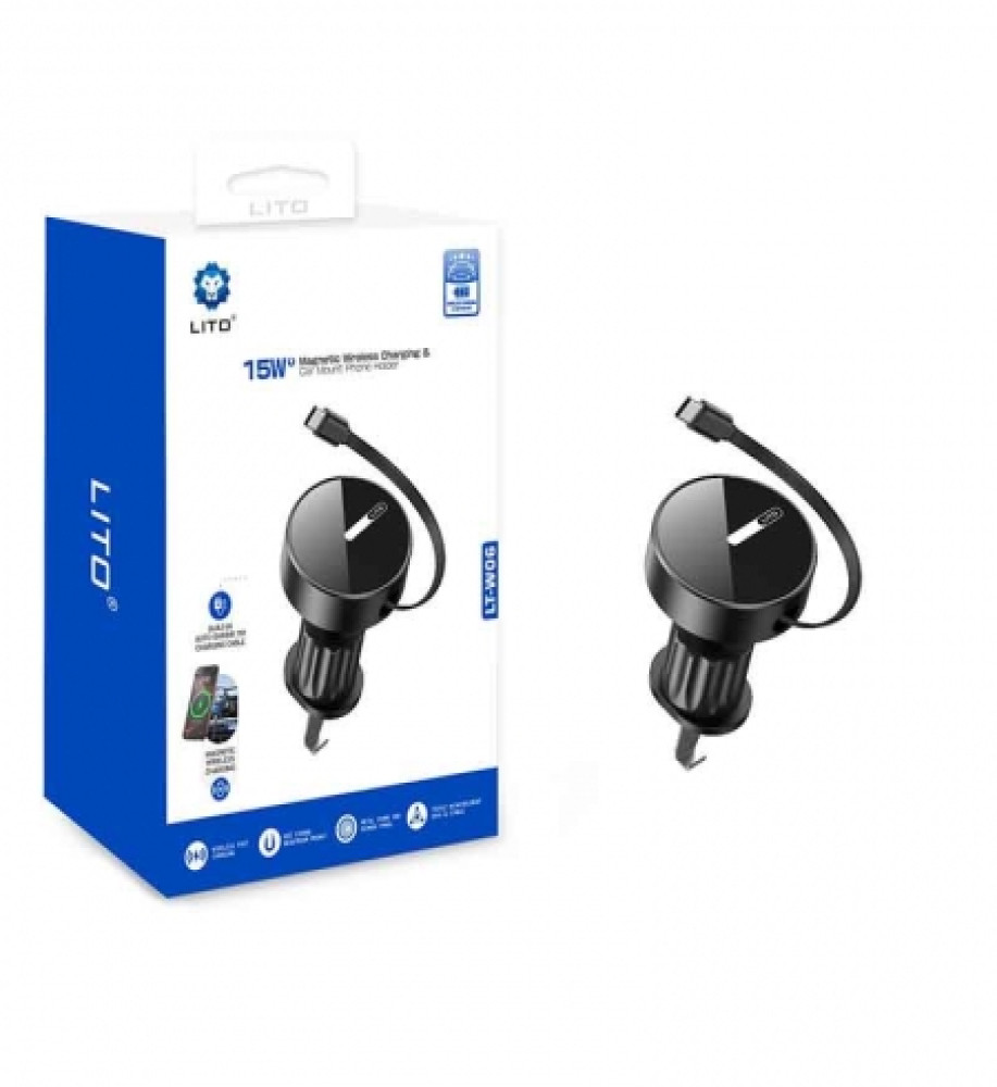  LITO LT-W06 15W Magnetic Car Phone Holder with Wireless Charger 