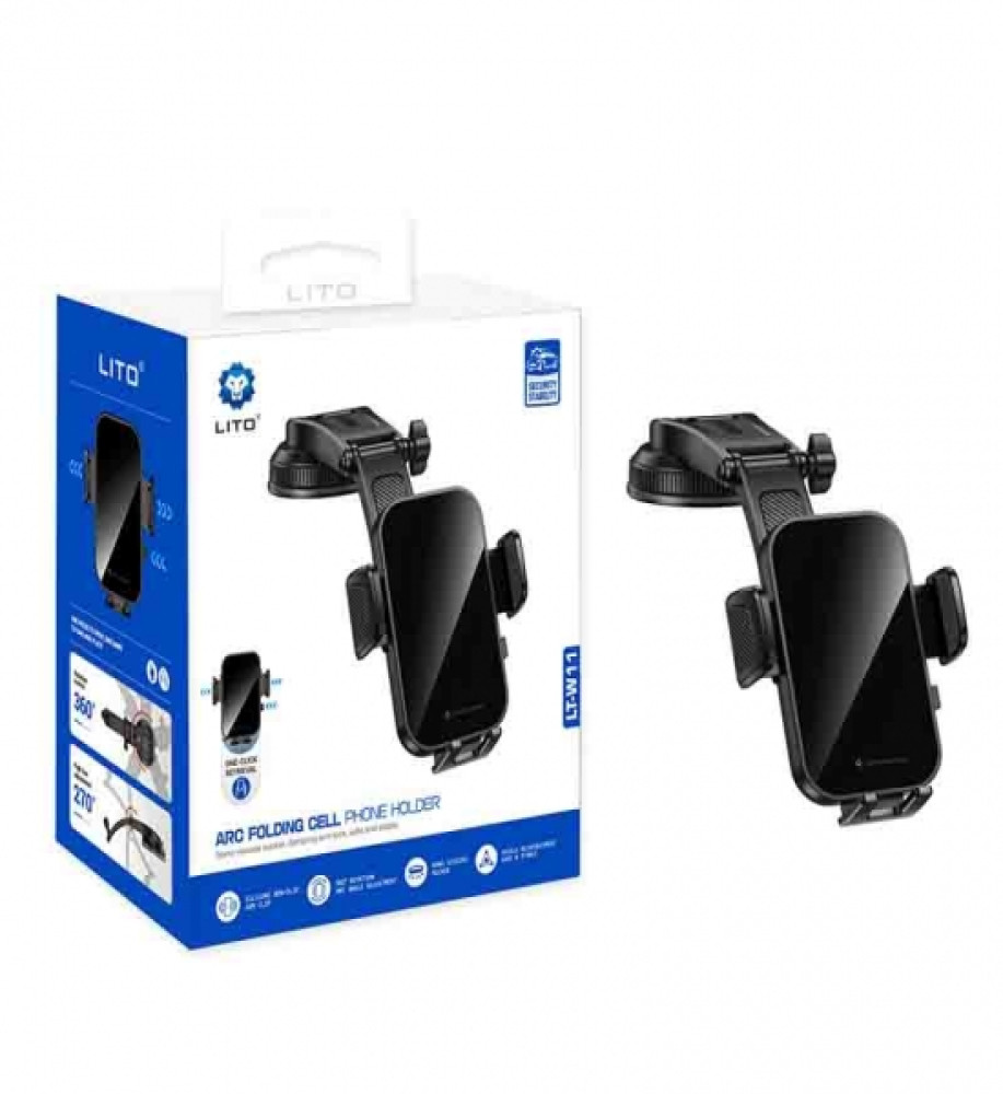 LT-W11 Universal Car Phone Holder with One-Click Lock and Suction Cup 