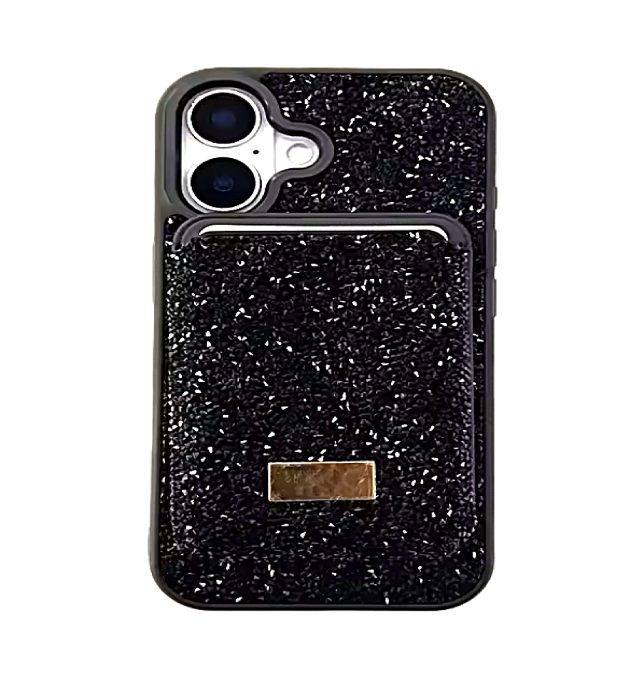  SWAROVSKI rhinestone-covered case with attractive colors and a magnetic card holder, in addition to Mage Safe wireless charging support, compatible with iPhone 16 