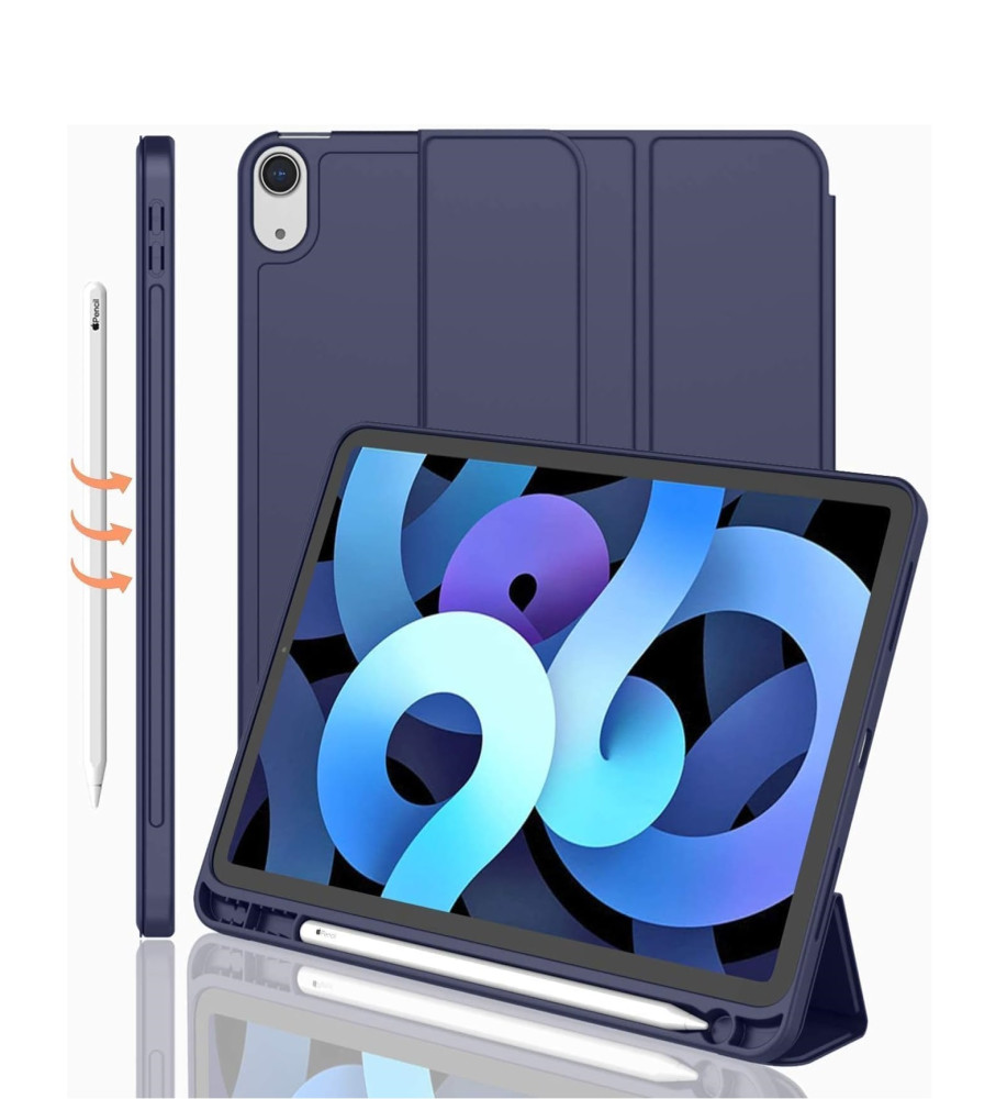  حافظة SMART CASE® للحماية الكاملة لجهاز iPad مقاس 10.9 بوصة (2022) — مادة TPU الناعمة، وحامل قلم مدمج، وحامل ثلاثي الطيات قابل للتحويل من أجل التطبيق العملي والراحة. 