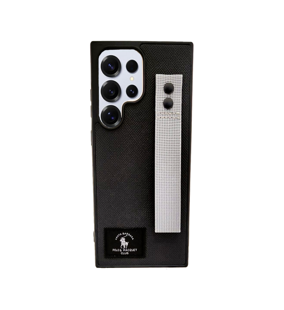  جراب قماش بولو بتصميم فاخر عملي وقوية بملمس بوليستر عالي الجودة  ضد الخدش والاتساخ متوافق مع هاتف سامسونج جلاكسي S22 Ultra. 