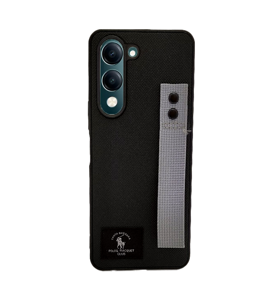  جراب قماش بولو بتصميم فاخر عملي وقوية بملمس بوليستر عالي الجودة  ضد الخدش والاتساخ متوافق مع موبايل فيفو Y04 