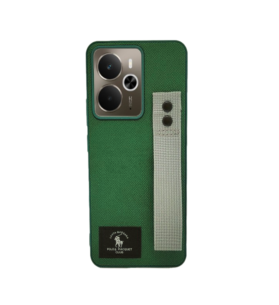  جراب قماش بولو بتصميم فاخر عملي وقوية بملمس بوليستر عالي الجودة  ضد الخدش والاتساخ متوافق مع موبايل Realme 14T 