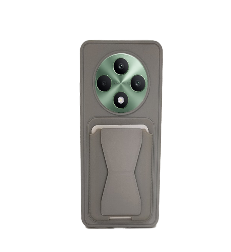  جراب عملي وأنيق خامة تشبه الجلد من بولي إيثيلين، حواف واقية بارزة، محفظة كروت مدمجة ومسند مخفي متوافق مع هاتف اوبوو رينو 12F 