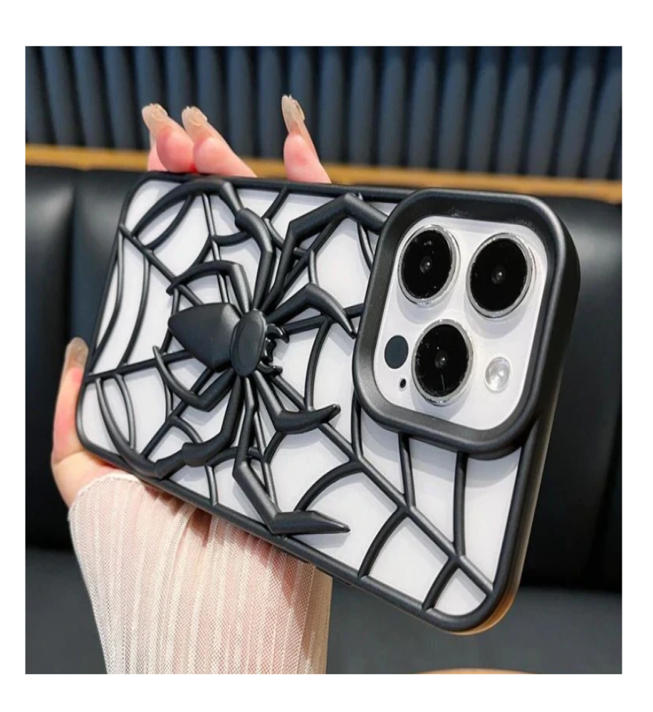  جراب حماية سليكون ثلاثي الأبعاد على شكل شبكة العنكوب مجوف لتقليل الحرارة و ضد بصمة الأصابع متوافق مع ايفون 13 برو ماكس 