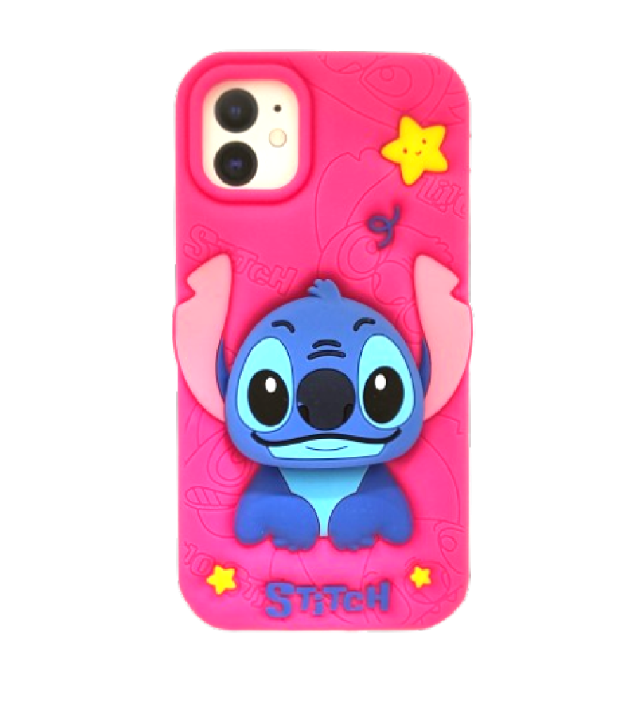  جراب سليكون مع بوب سوكيت حماية من الصدمات مع اشكال استيتش 3D متوافق مع ايفون 11 