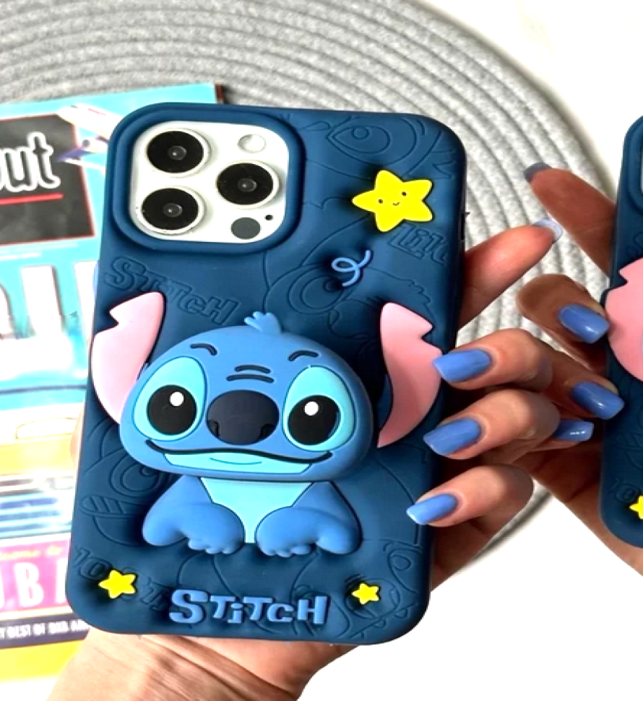  جراب سليكون مع بوب سوكيت حماية من الصدمات مع اشكال استيتش 3D متوافق مع ايفون 12 برو ماكس 