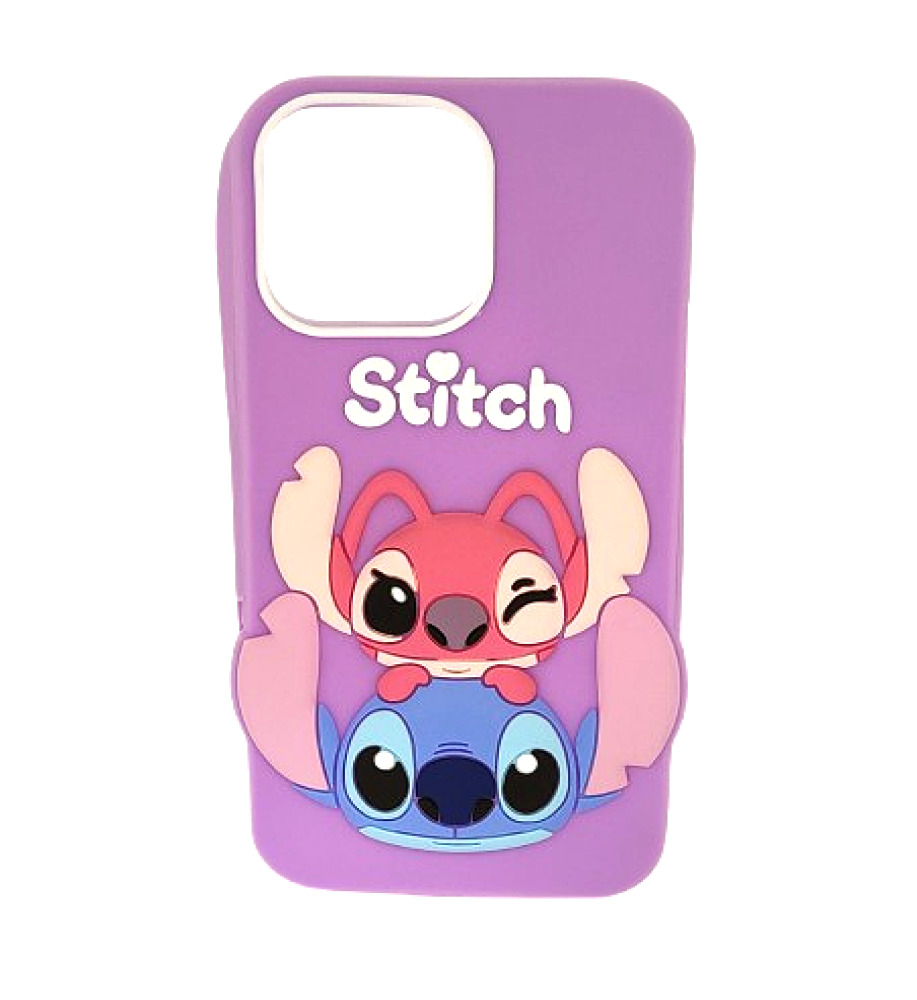  جراب سليكون حماية من الصدمات مع اشكال استيتش 3D متوافق مع ايفون 16 برو ماكس 