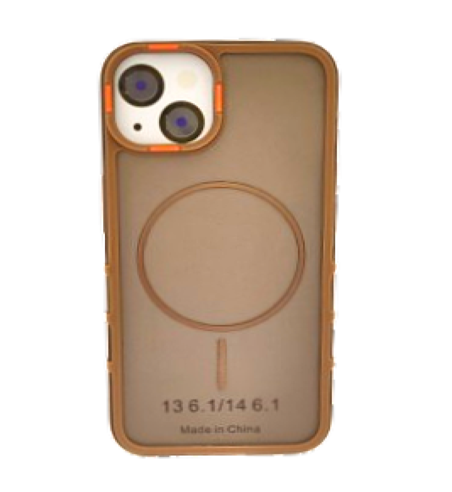  جراب حماية قوية و أنيقة و شحن مغناطيسى، مقاومة للصدمات، ضد بصمات، مع شفافية أنيقة وإطار بارز بلون شيك لحماية الكاميرا والشاشة متوافق مع ايفون 15 