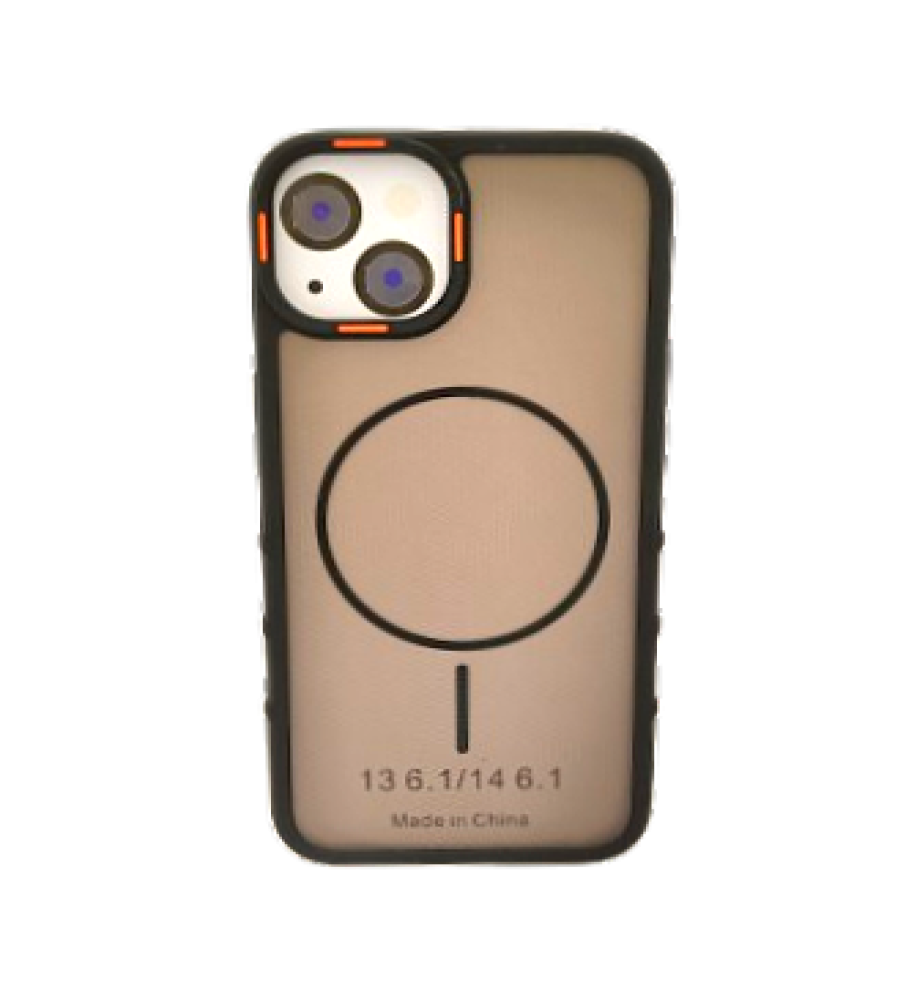  جراب حماية قوية و أنيقة و شحن مغناطيسى، مقاومة للصدمات، ضد بصمات، مع شفافية أنيقة وإطار بارز بلون شيك لحماية الكاميرا والشاشة متوافق مع ايفون 13 