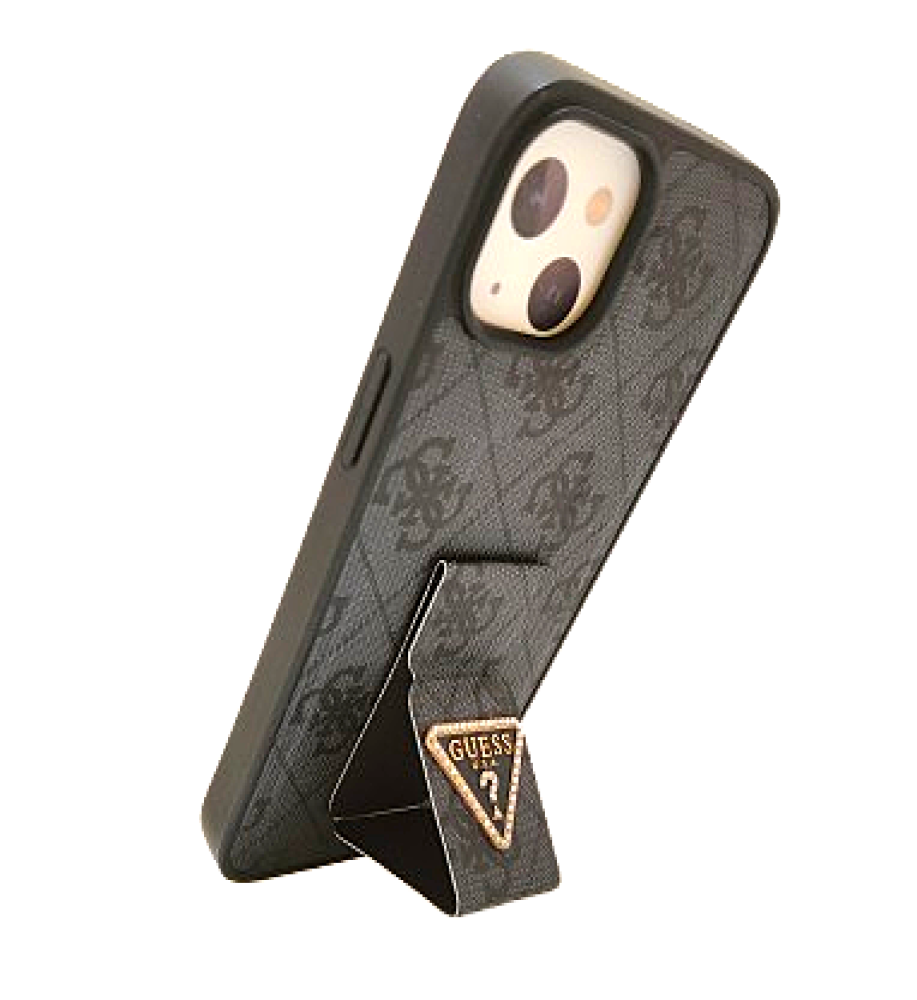  Guess جراب حماية و لمسة فخمة, أناقة و متانة مع ماسكة ذكية, حماية من السقوط, شعار إستراس بارز أنيق, تركيب سهل و سطح مانع للإنزلاق موبايل ايفون 15 