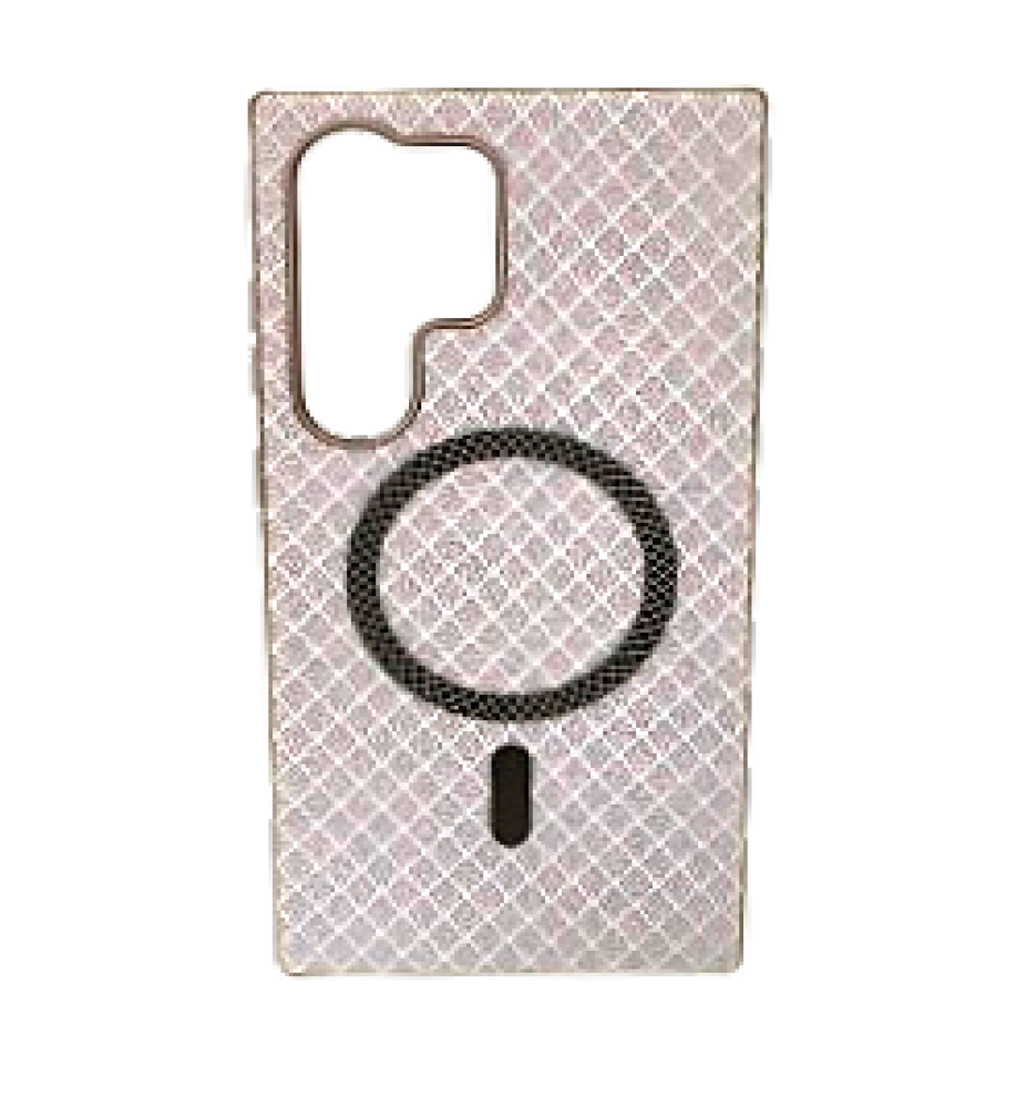  جراب إستراس مرصع بالكريستال فاخر بإطار معدني وبطانة شَمواه — لامع و أنيق وحماية ضد الصدمات متوافق مع هاتف سامسونج إس 23 ألترا 