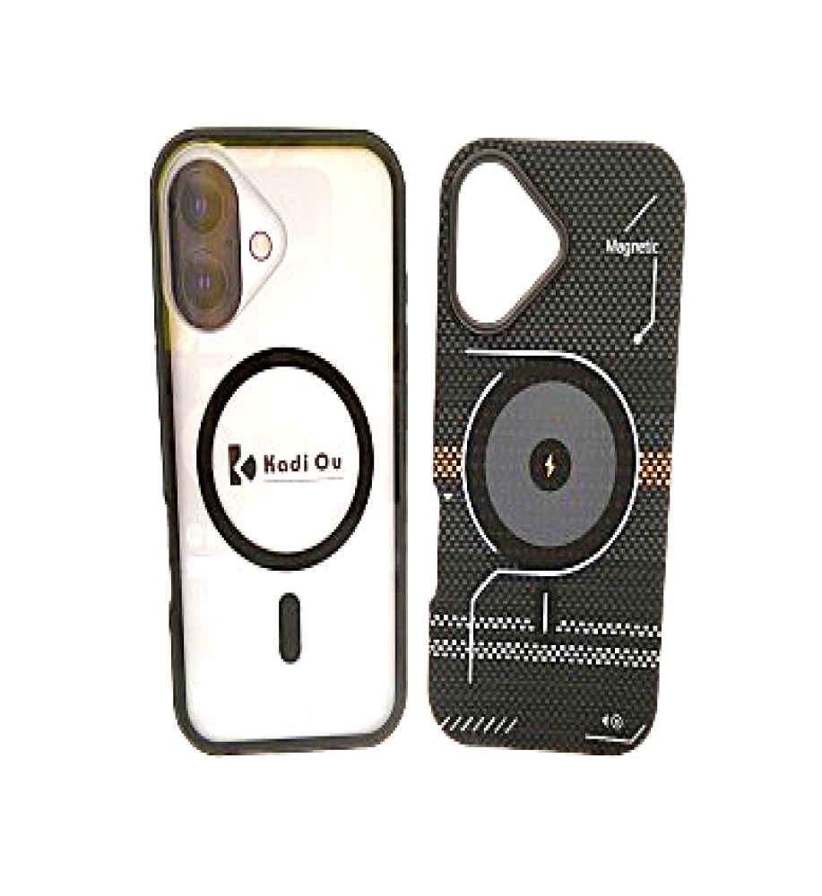  جراب فخامة من قطعتين (شفاف داخلي + غطاء كاربون فايبرخارجي مغناطيسي)، نحيف مقاوم للبصمات ويدعم ماج سيف متوافق مع ايفون 17 