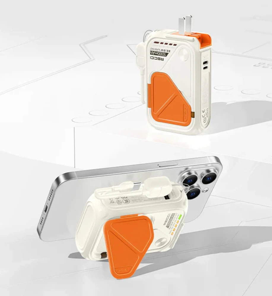  امايا باور بانك APB-WFD28 بسعة 10000 مللي أمبير، وشحن سلكي بقوة 22.5 وات، وشحن لاسلكي بقوة 15 وات. 