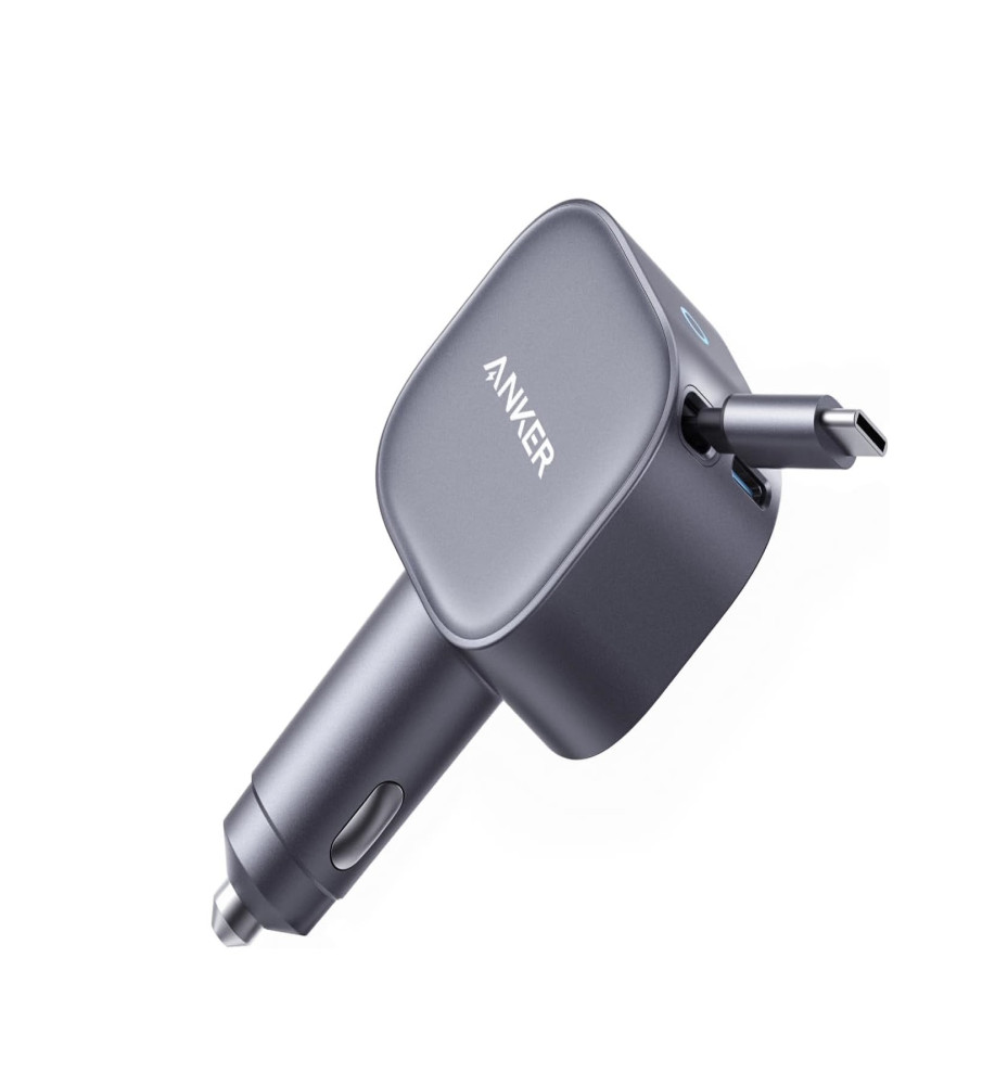  انكر شاحن سيارة ذكي ٧٥ واط (كابل شحن تايب سي بقوة ٤٥ واط  ومخرج تايب سي بقوة 30 واط) متوافق مع جميع الهواتف الذكيو و التابلت و الأيباد 