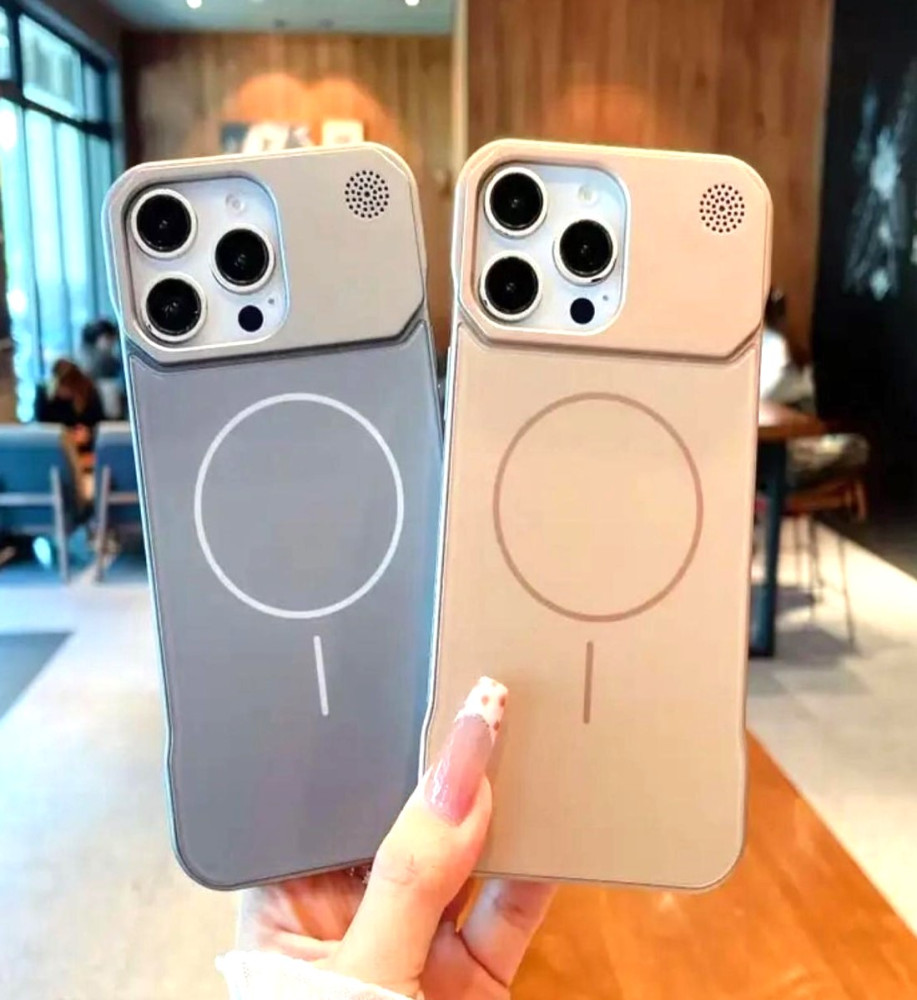  جراب مزيج من الجلد والإطار المعدني خفيف الوزن، حماية راقية لهاتفك مع دعم كامل للشحن اللاسلكي موبايل ايفون 12 برو ماكس 