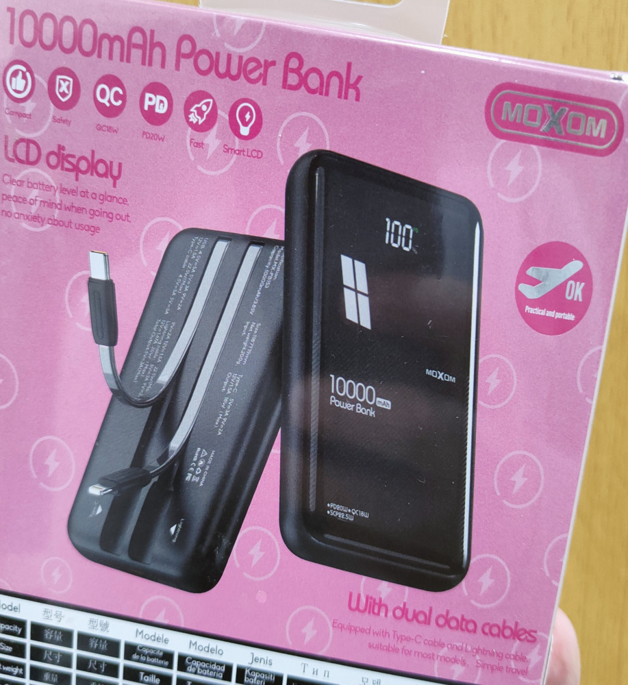  Moxom MX-PB153 10000mAh Power Bank with Fast Charging 