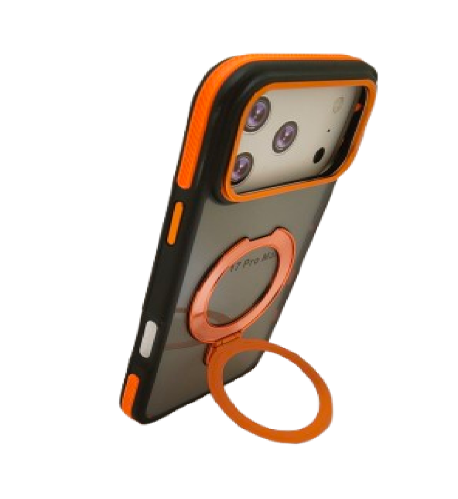  Transparent case for iPhone 17 Pro Max with a secure grip ring – Shock and scratch protection – Sleek, slim design – Practical viewing stand 