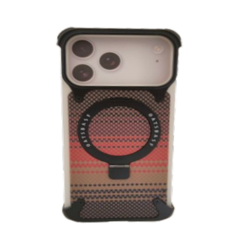  Frameless case with corner protection + built-in ring grip/stand – Youthful colors, compatible with iPhone 17 Pro Max 