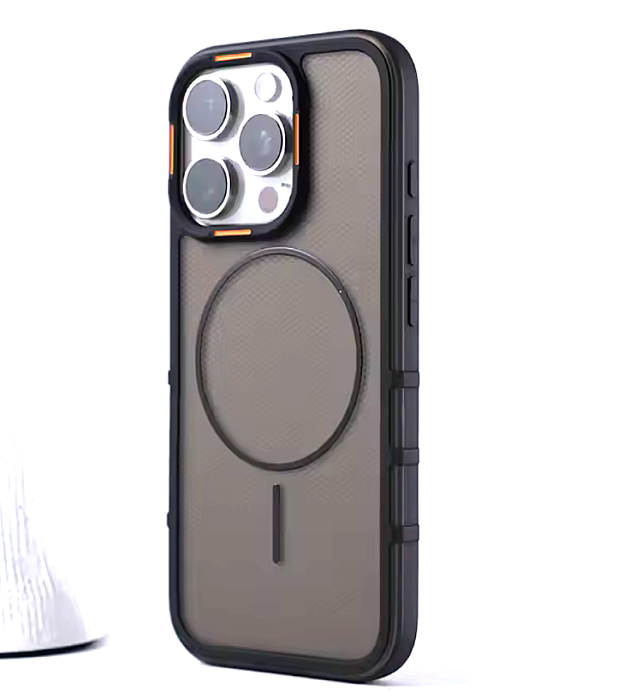  A strong and elegant protective case with magnetic charging, shock-resistant, anti-fingerprint, with elegant transparency and a prominent frame in a chic color to protect the camera and screen, compatible with iPhone 15 Pro Max. 