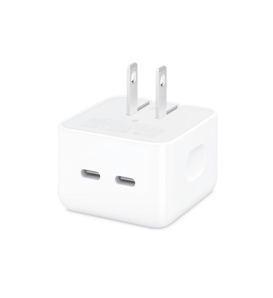  35W Dual-Port Type-C Fast Charger Compatible with iPhone and iPad – Dual Type-C Charging Head Supports Simultaneous Charging of Two Devices with Smart Protection 