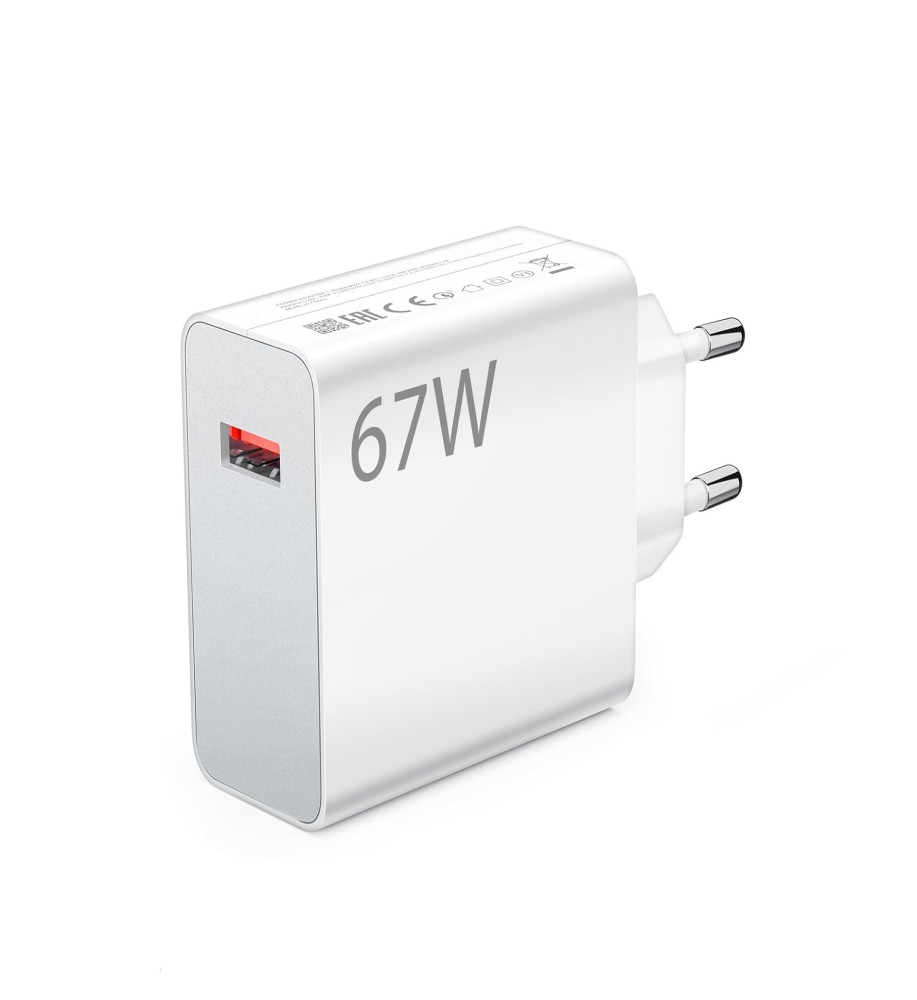  Xiaomi 67W High Copy USB-A Charger Head – Xiaomi 67W Fast Charger Max Fast Wall Charger Compatible with Xiaomi and Redmi 