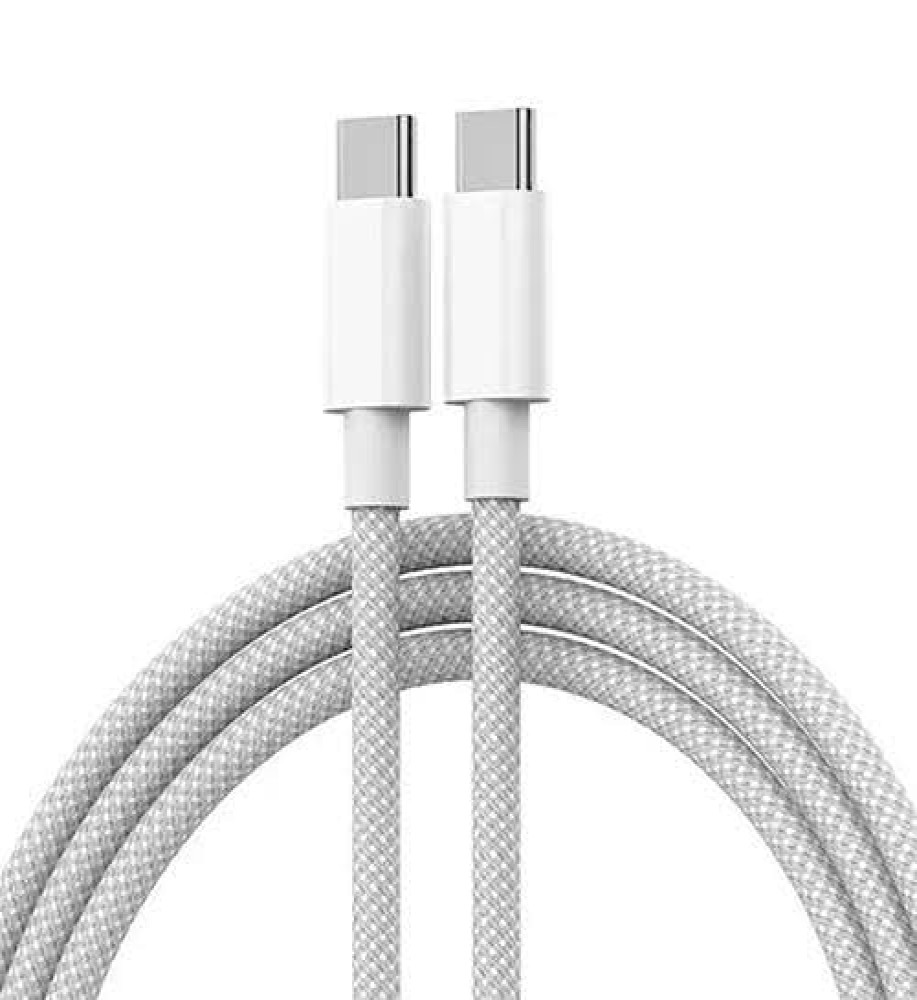 60W Type-C to Type-C High Copy Charging Cable Compatible with Modern iPhones and iPads – Durable Braided Design Resistant to Tension and Cuts for Fast Charging and Data Transfer 