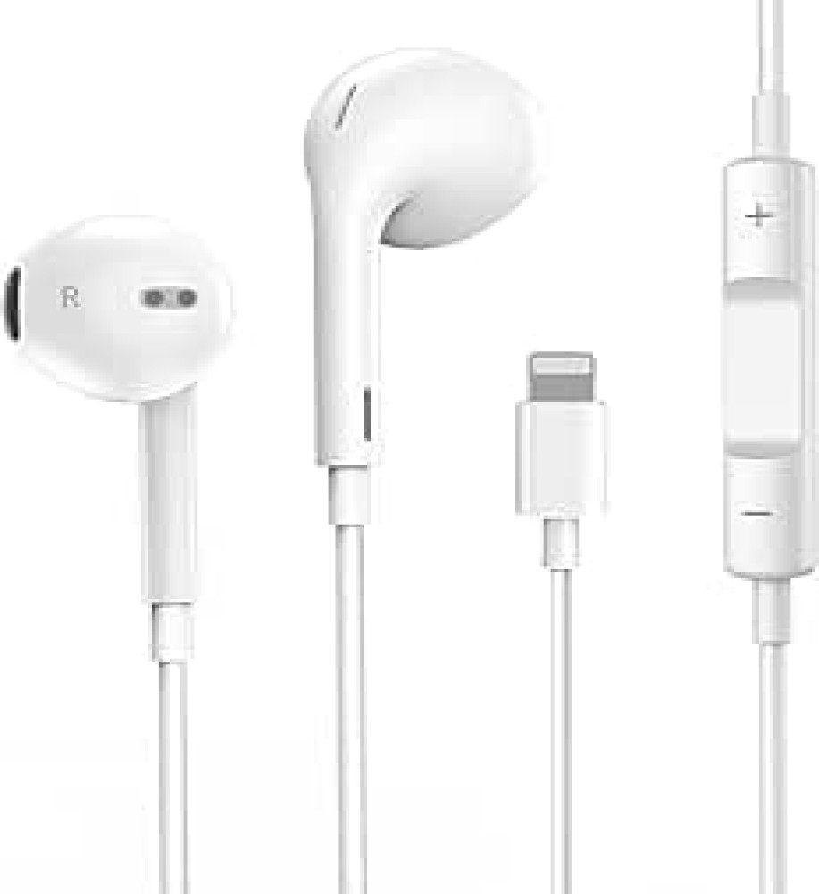  Wired hands-free headset for iPhones with Lightning connector – Wired earphones with microphone and call and volume control 