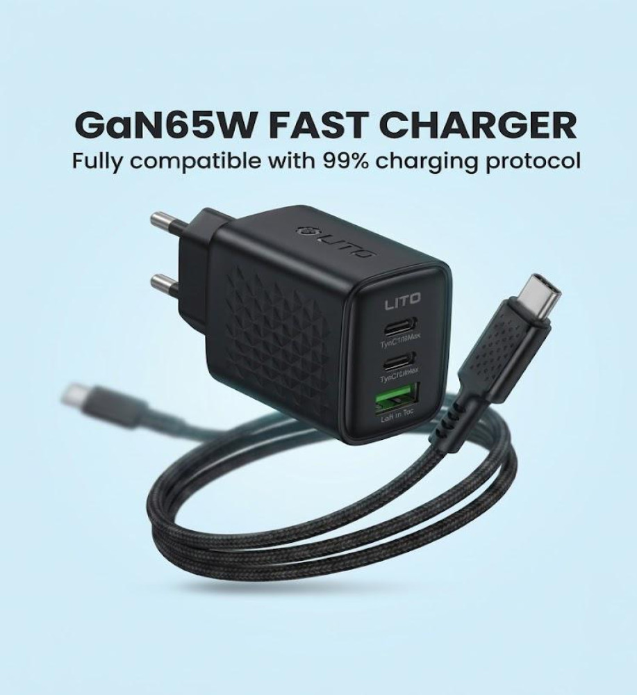  LITO GaN 65W Fast Charger Kit – Super-fast charging with professional performance 