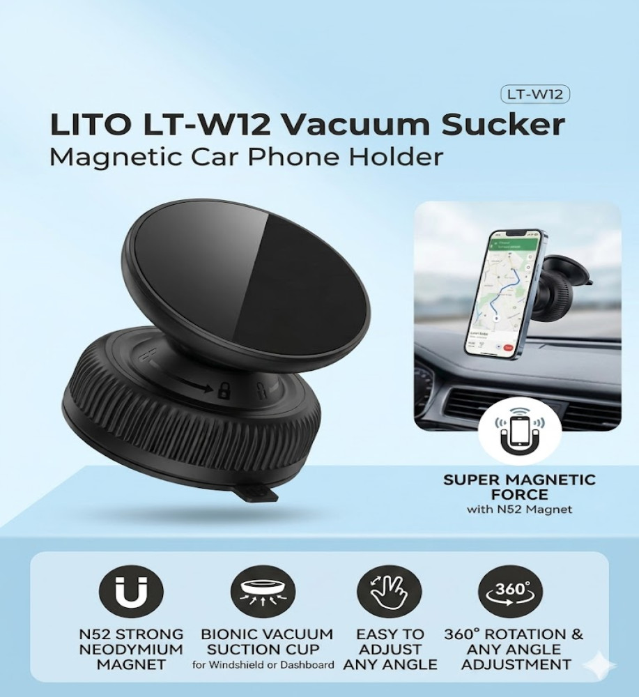  LITO LT-W12 Magnetic Phone Holder - Absolute Stability and Smart Design for Your Car 
