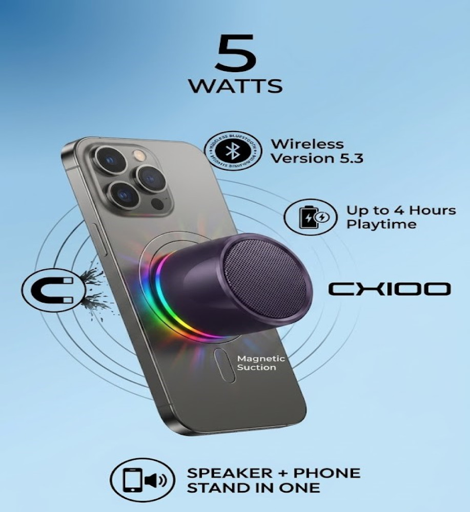  CX100 Smart Magnetic Bluetooth Headset and Phone Stand for Mobile Phones – 2 in 1 (Speaker + Stand). 