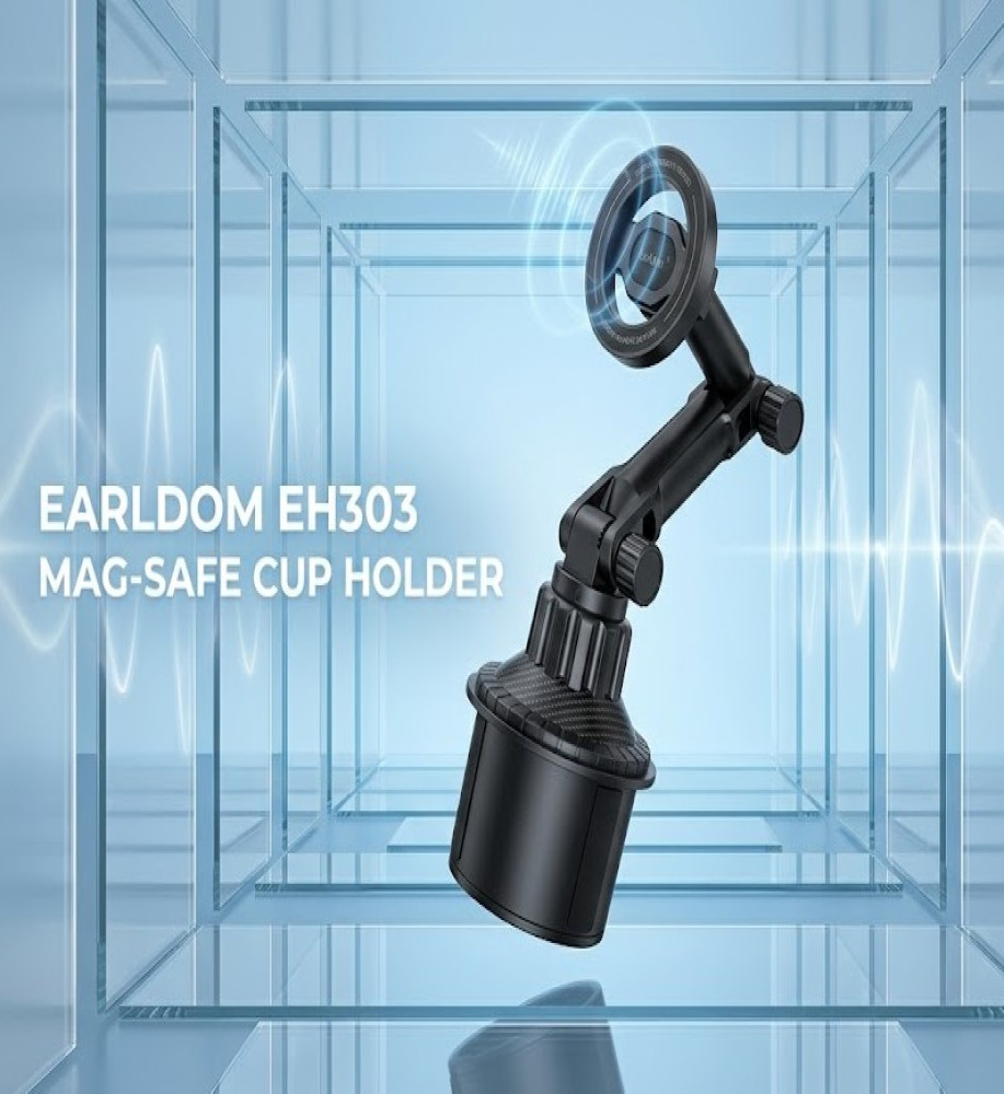  Earldom ET-EH303 Magnetic Mobile Holder/Phone Mount for Car Cap Holder, MagSafe Compatible, 4-Way Adjustable 