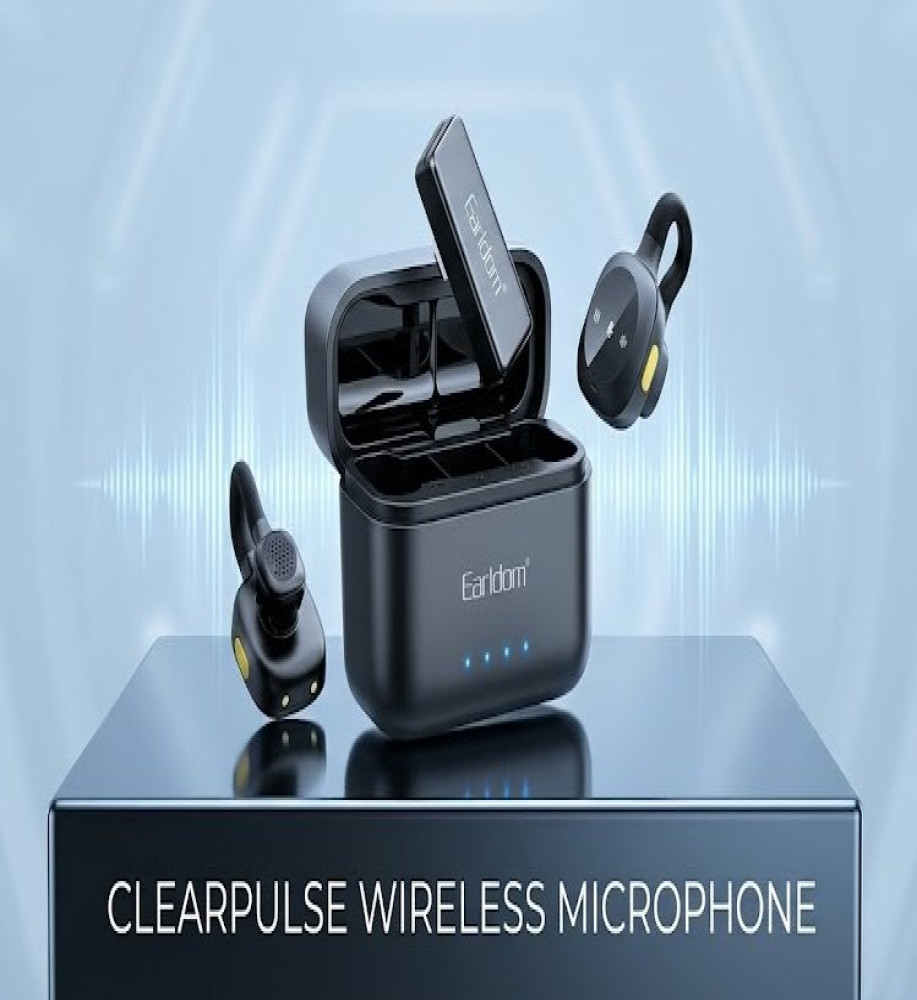  Earldom ET-MC18 wireless microphone, professional 360° HD recording with ultra-fast response time of less than 20ms. 