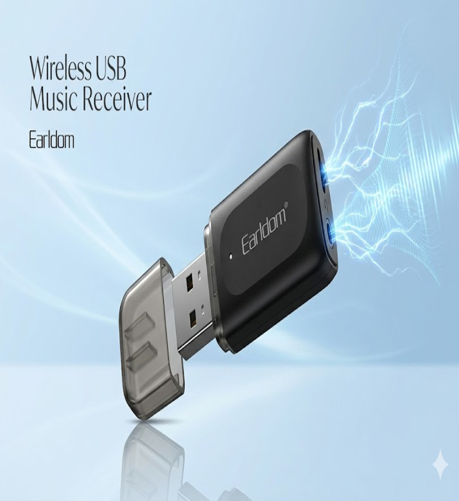  Earldom ET-M72 USB Wireless Music Receiver & Transmitter for Car and Speakers, supports iOS and Android systems 