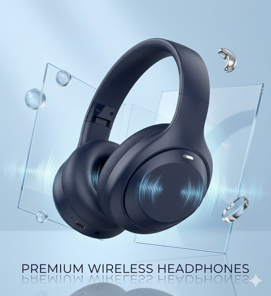  UENJOY UHP9 Bluetooth 5.4 Headphones – ANC Noise Cancellation, Clear Call Microphone, Up to 30 Hour Battery Life, AUX Mode, Foldable Design 