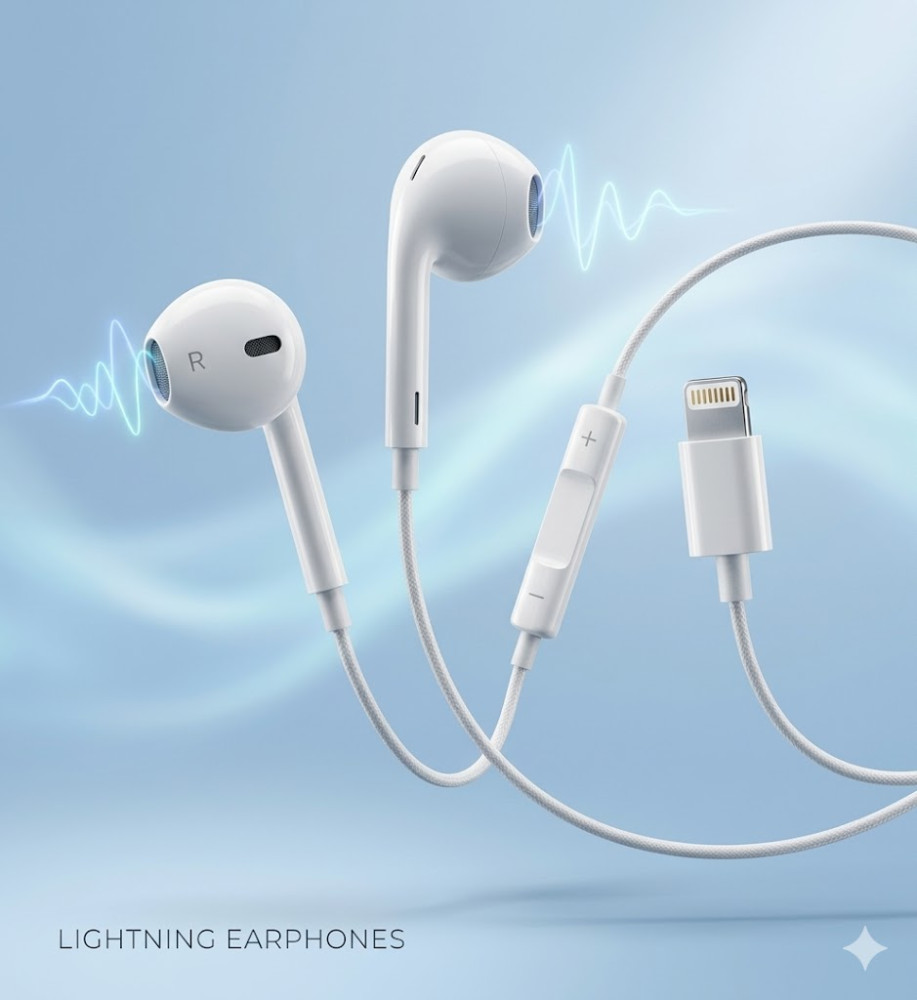  iPhone Lightning Wired Hands-Free Headphones – iPhone Headphones with Lightning Input, Microphone, and Call Control 