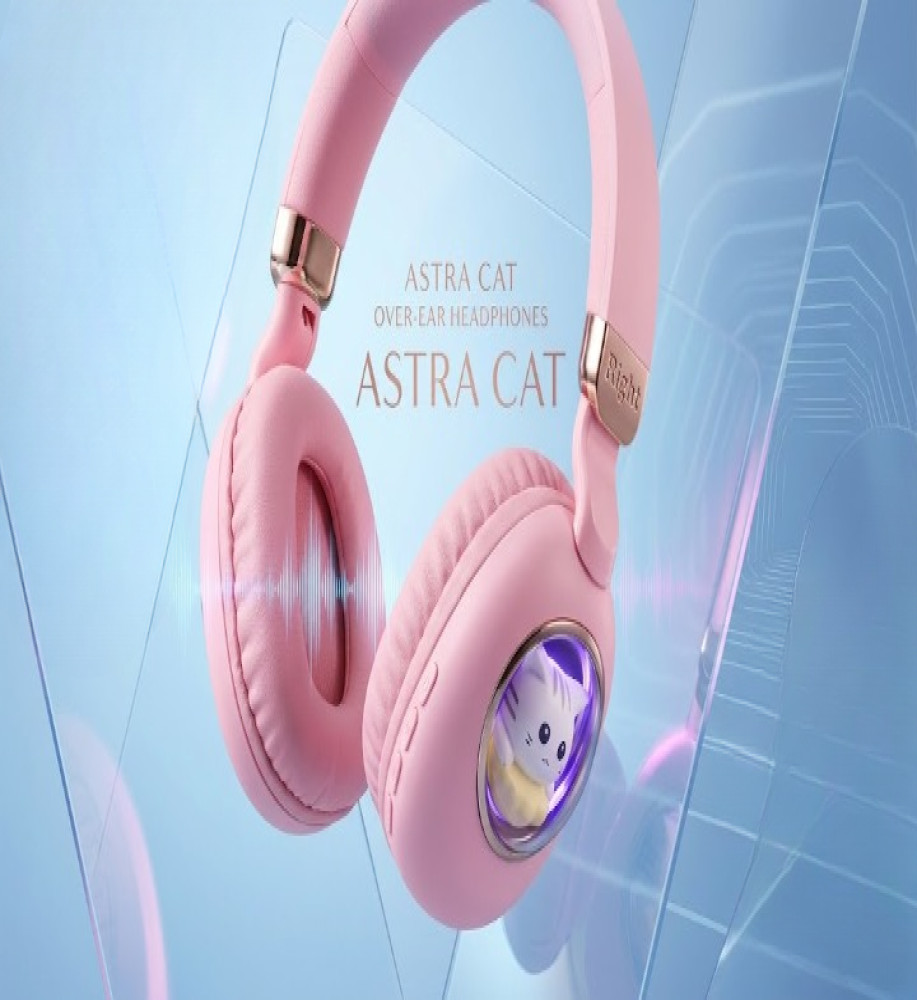  ST862 Cute Cat-Shaped Light-Up Bluetooth Headphones with AUX Support - Cushioned for Ear Comfort - Suitable for All Uses and Compatible with All Mobile Phones, Tablets, and Computers 
