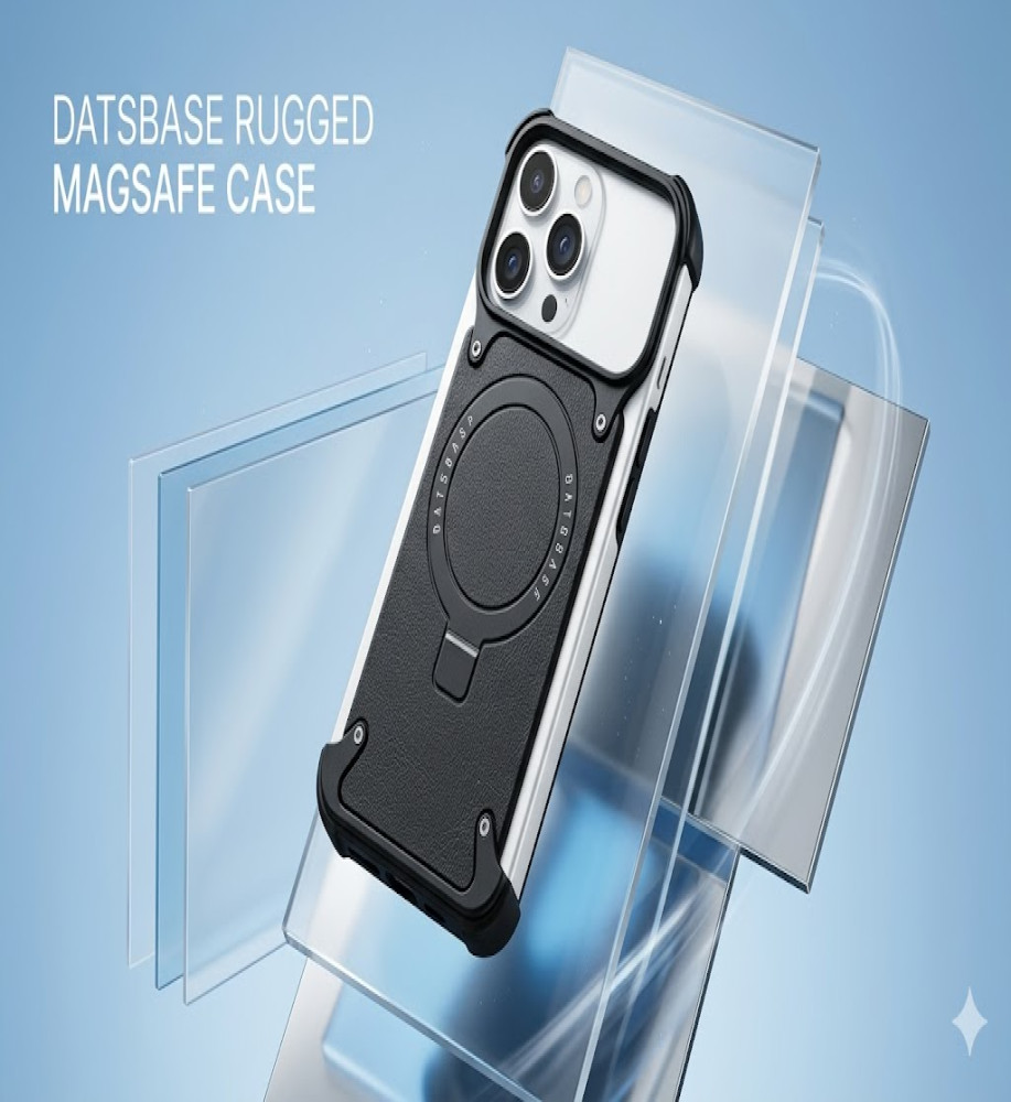  Frameless case with corner protection + built-in ring grip/stand – Stylish solid color for iPhone 17 Pro Max 
