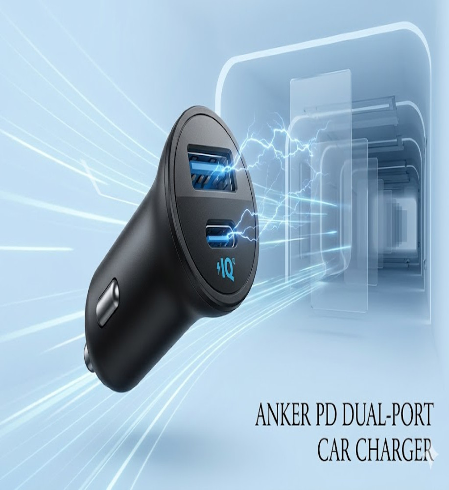 ANKER Smart Car Charger 30W supports USB-A and USB-C output and is compatible with Mobile Phones, Tablets and iPads 