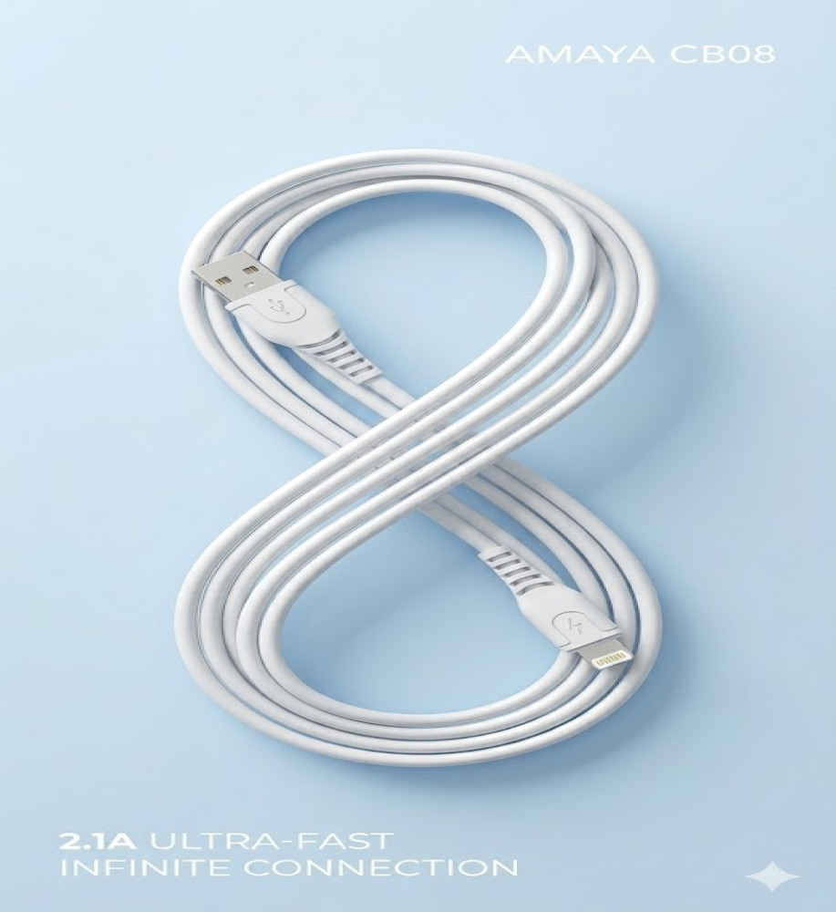  Fast Charging Data Cable with Data Transfer from AMAYA AM-L09, 1000mm Length - High Compatibility, Pressure-Resistant 