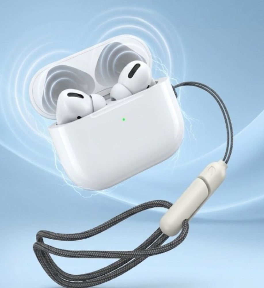  RSILOU R3026, AirPods with Hanging Strap, TWS Earbuds with 3D Sound, 13mm In-Ear Drivers, Touch Control with Pull-to-Adjust Volume, Up to 26 Hours of Playtime 