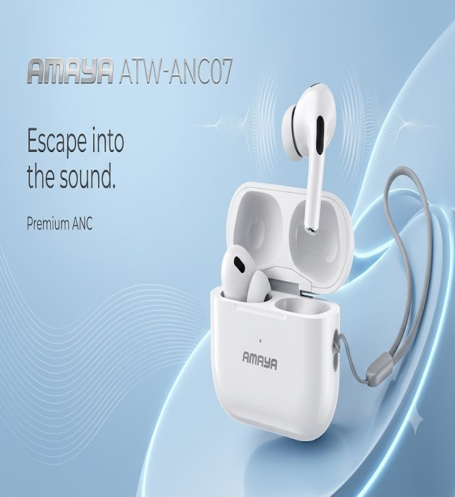  سماعة ايربودز/ سماعة أذن لاسلكية رياضية أمايا AMAYA ATW-ANC07 بلوتوث V5.4 - بمكبر صوت 13 ملم وتحكم باللمس 