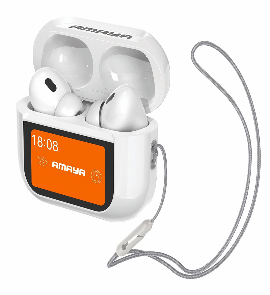  AMAYA ATW-15 Wireless AirPods with ANC/ENC Noise Cancellation and Smart Display, Up to 20 Hours of Playtime 
