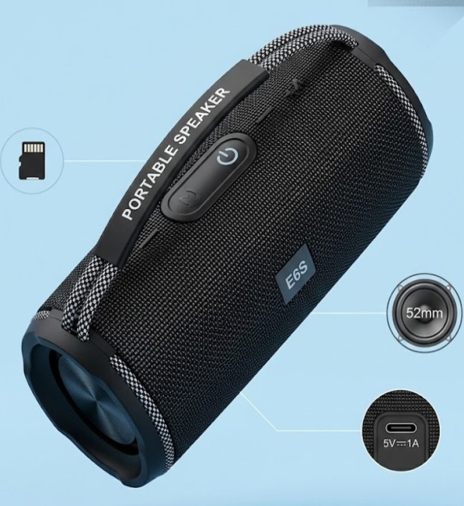  E6S Portable Shockproof Bluetooth Speaker - Powerful Stereo Sound and Extended Base 