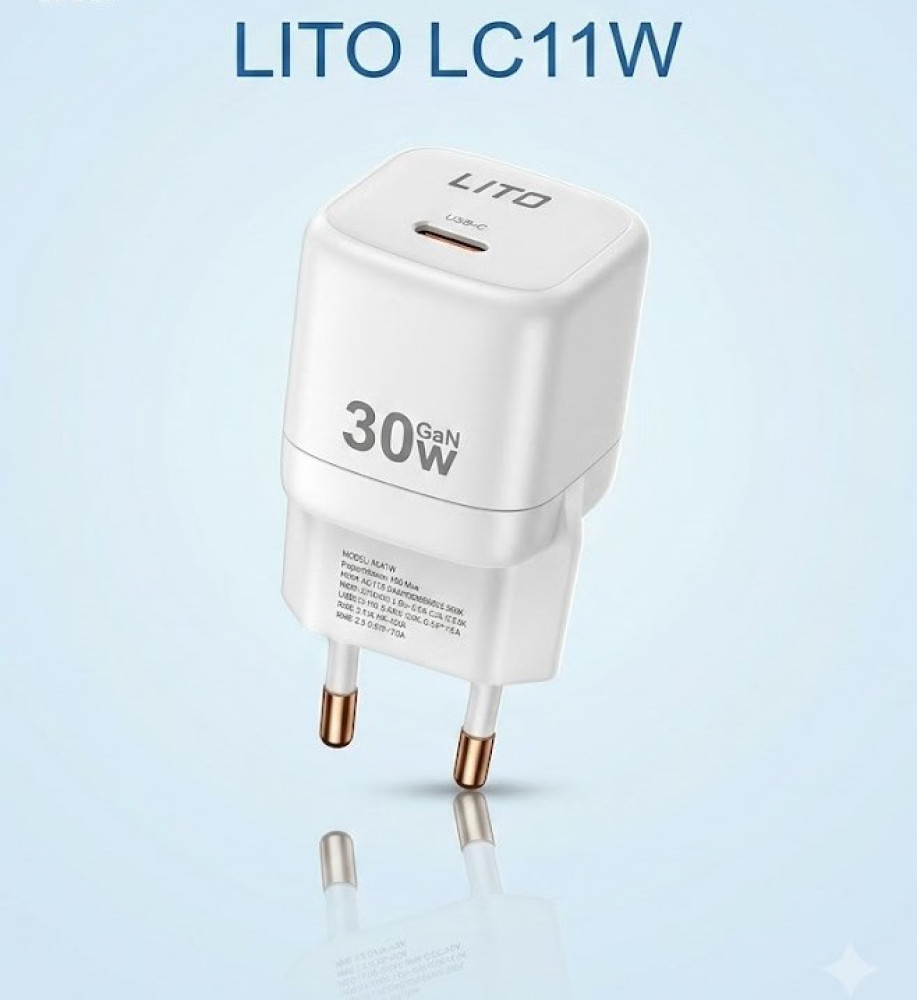  LITO GaN 30W Fast Charger USB-C – Fast charging and high power in a compact size 