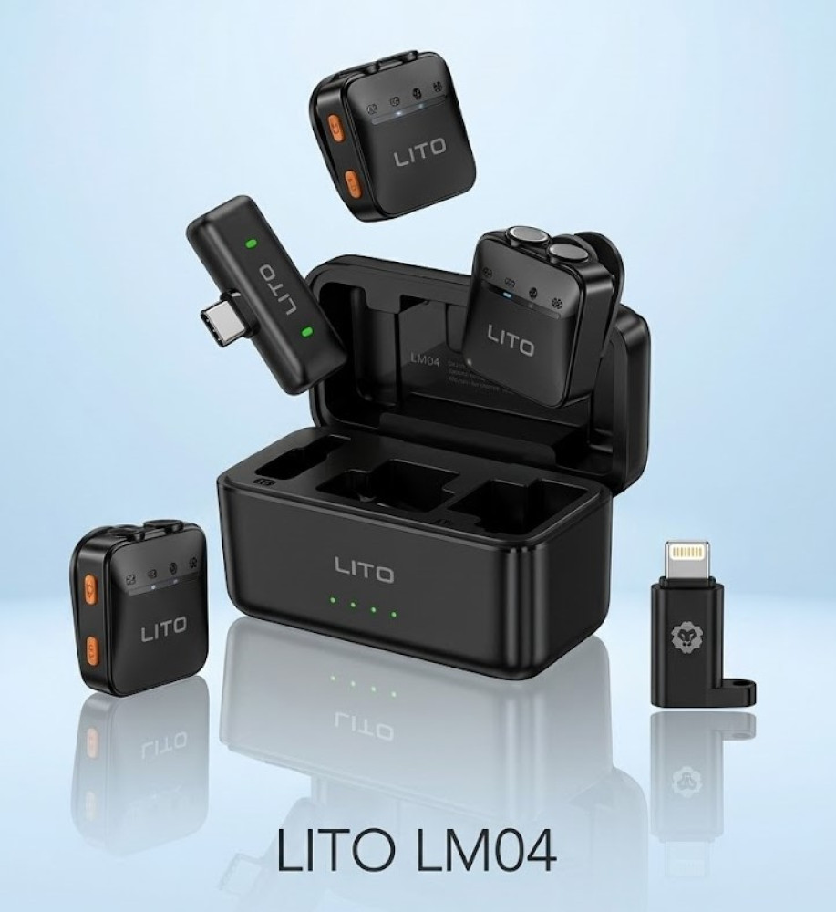  LITO MIC LM04 Smart Wireless / Wireless Microphone with Charging Case and AI Noise Cancellation Technology 