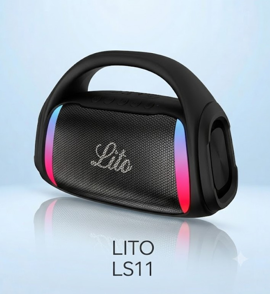  سماعة صب / مكبر صوت لاسلكي ليتو LITO LS11 اسبيكر خارجي متين بقوة 50W مع إضاءة ملونة وراديو FM 